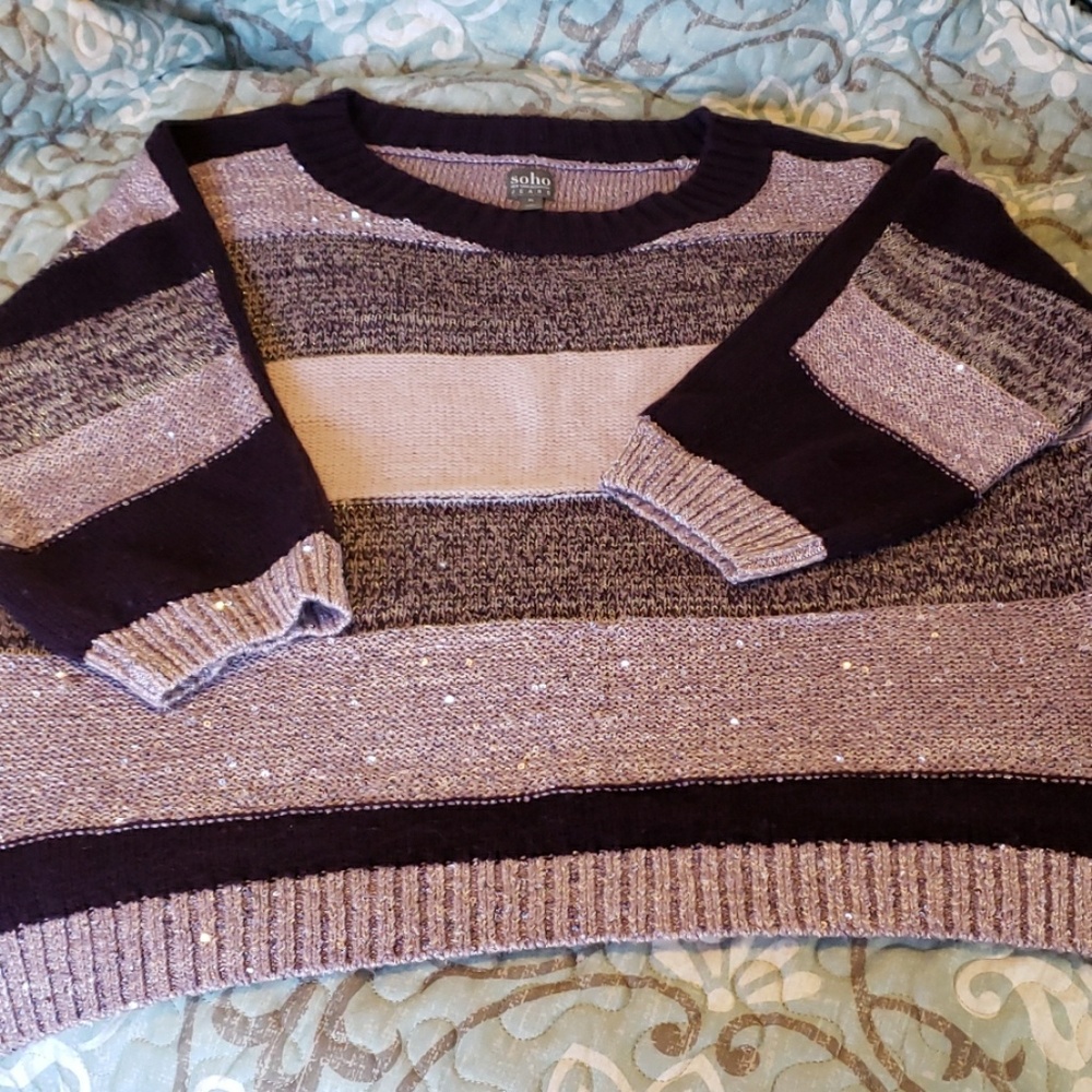 Like new - purple sequined NY & Co Sweater